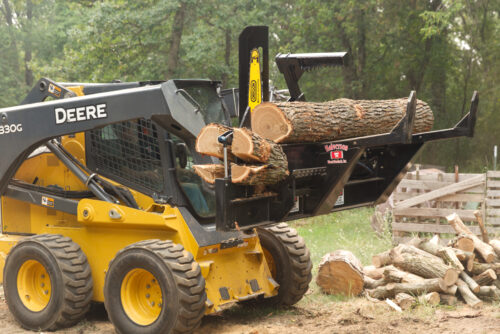 Firewood wood log Processor Attachment Bobcat CAT Deere Gehl Skid Steer HWP-140B 